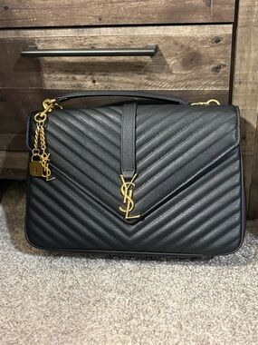 Black Quilted Leather Top Handle Bag
